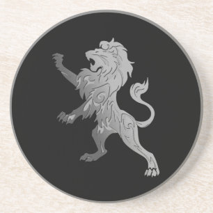 Dessous De Verre En Grès Lion royal d'argent