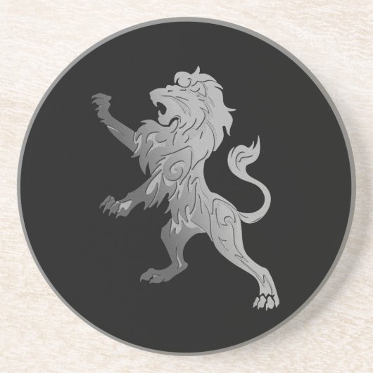 Dessous De Verre En Grès Lion royal d'argent (Devant)