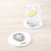 Dessous De Verre En Grès Lion tribal noir et blanc (Côté)