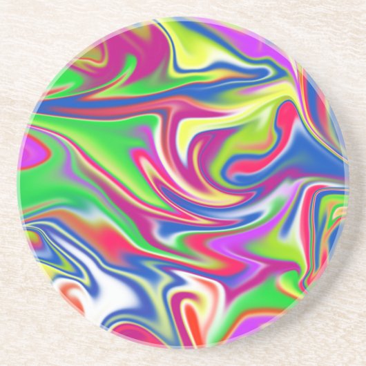 Dessous De Verre En Grès Liquide de bonbons marbrés,_ (Devant)