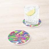 Dessous De Verre En Grès Liquide de bonbons marbrés,_ (Côté)
