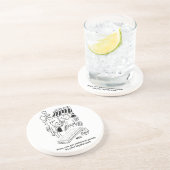 Dessous De Verre En Grès Lit de clous sur un dessin de Bazar (Côté)