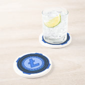 DESSOUS DE VERRE EN GRÈS LITTÉCOINE CRYPTOCURANCE (Côté)