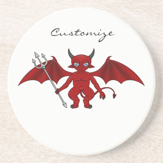 Dessous De Verre En Grès Little Red Devil Thunder_Cove (Devant)