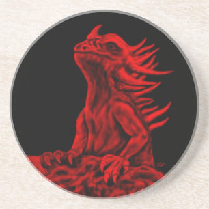 Dessous De Verre En Grès Little red Dragon