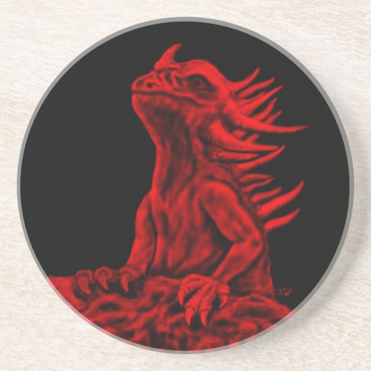 Dessous De Verre En Grès Little red Dragon (Devant)