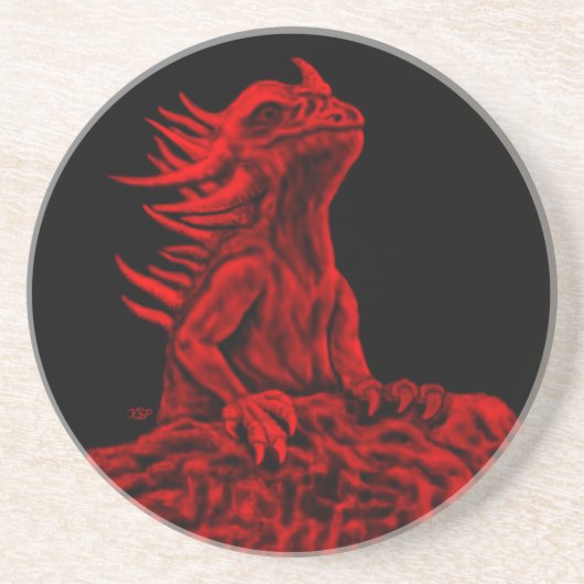 Dessous De Verre En Grès Little red Dragon (Devant)
