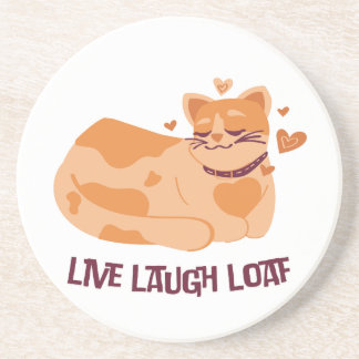 Dessous De Verre En Grès Live Laugh Loaf Cat Coasters