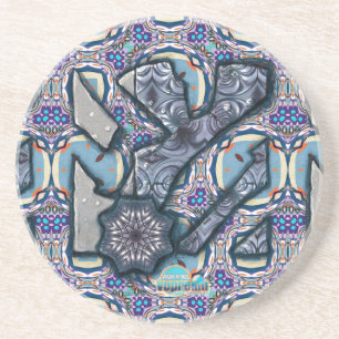 Dessous De Verre En Grès Living Metal No 2 par Alexandra Cook aka Linandara