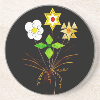 Dessous de verre en grès "Livraison de fleurs"