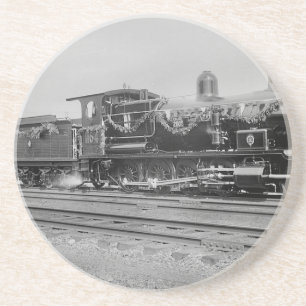 Dessous De Verre En Grès locomotive à vapeur train moteur ancien chemin de
