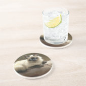 Dessous De Verre En Grès Log Lounger Siamese Kitten (Côté)