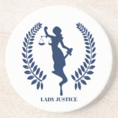 Dessous De Verre En Grès Logo de Blue Lady Justice (Devant)