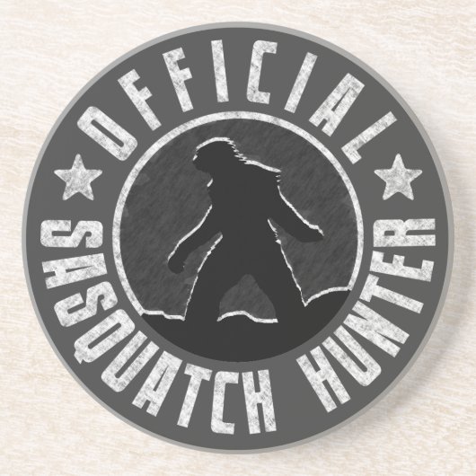 Dessous De Verre En Grès Logo de cercle de CHASSEUR de Sasquatch (Devant)