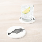 Dessous De Verre En Grès Logo de flétan Pacifique (Côté)
