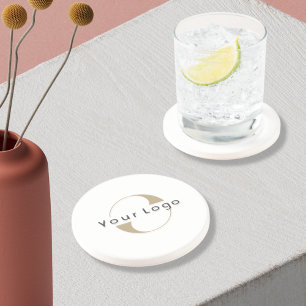 Dessous De Verre En Grès Logo de l'entreprise Simple Clean Minimal rond grè