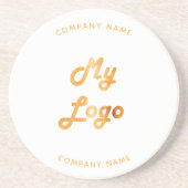 Dessous De Verre En Grès Logo de l'entreprise slogan de texte or (Devant)