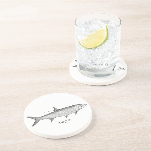 Dessous De Verre En Grès Logo de tarpon (schéma) (Côté)