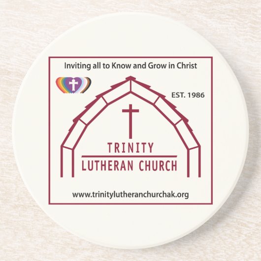Dessous De Verre En Grès Logo de Trinity Lutheran (Devant)