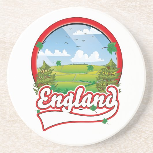 Dessous De Verre En Grès logo de voyage en Angleterre (Devant)