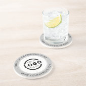 Dessous De Verre En Grès Logo d'entreprise de marque personnalisée Gris pro (Côté)