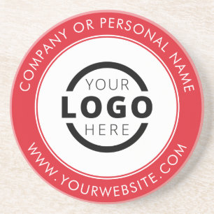 Dessous De Verre En Grès Logo d'entreprise de marque personnalisée Rouge pr