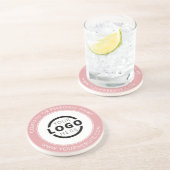 Dessous De Verre En Grès Logo d'entreprise personnalisé rose promotionnel (Côté)