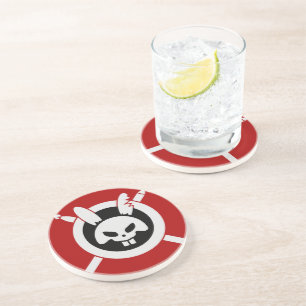 Dessous De Verre En Grès Logo du lapin de rangée