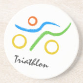 Dessous De Verre En Grès Logo du triathlon (Devant)