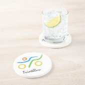 Dessous De Verre En Grès Logo du triathlon (Côté)