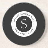 Dessous De Verre En Grès Logo Entreprise Moderne Noir et Blanc (Devant)
