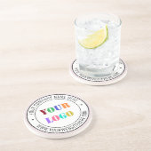 Dessous De Verre En Grès Logo et texte personnalisés - Entreprise promotion (Côté)