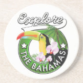 Dessous De Verre En Grès Logo Explorez les Bahamas (Devant)