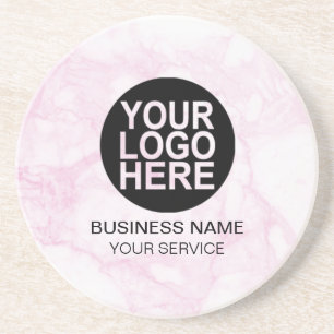 Dessous De Verre En Grès Logo personnalisé corporatif moderne marbre blanc/