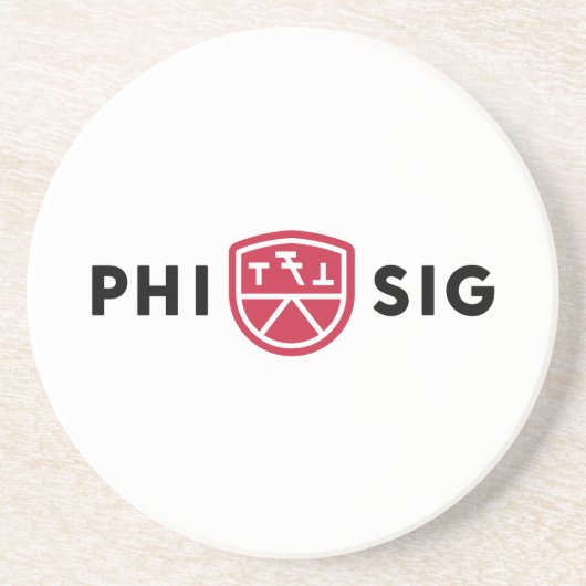 Dessous De Verre En Grès Logo Phi Sigma Kappa (Devant)