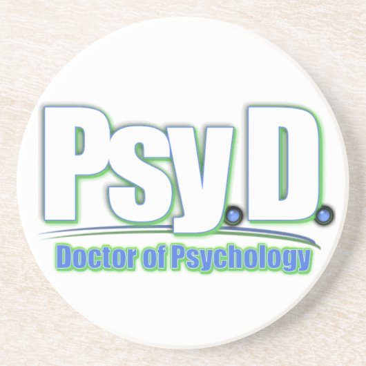 DESSOUS DE VERRE EN GRÈS LOGO PSY2 DOCTOR OF PSYCHOLOGY (Devant)