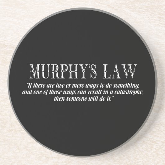 Dessous De Verre En Grès Loi de Murphy (Devant)