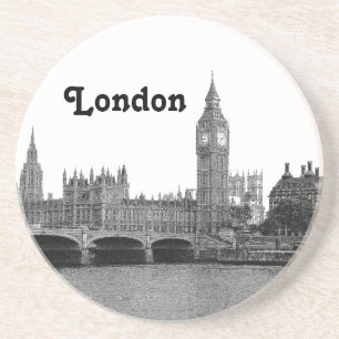 Dessous De Verre En Grès Londres Angleterre Royaume-Uni Skyline Etché