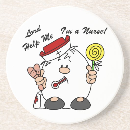 Dessous De Verre En Grès Lord Aidez-moi Je suis infirmière (Devant)