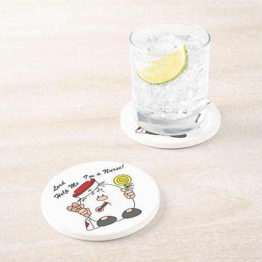 Dessous De Verre En Grès Lord Aidez-moi Je suis infirmière (Côté)