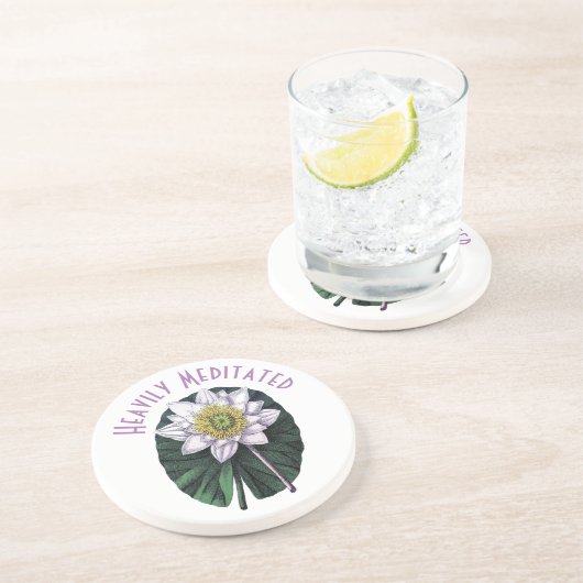Dessous De Verre En Grès Lotus Drôle Très Médité (Côté)