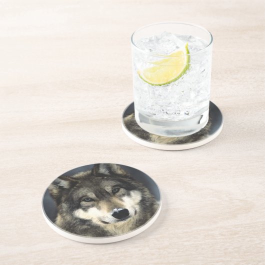 Dessous De Verre En Grès Loup (Côté)