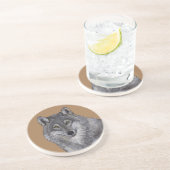 Dessous De Verre En Grès Loup (Côté)
