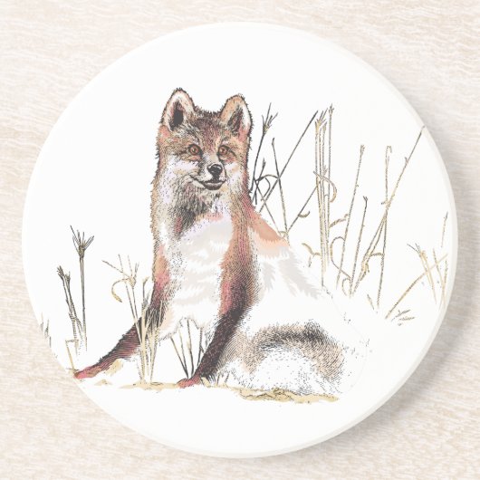 Dessous De Verre En Grès Loup d'hiver (Devant)