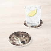 Dessous De Verre En Grès Loup gris (Côté)