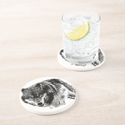 Dessous De Verre En Grès Loup sauvage (Côté)