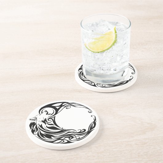 Dessous De Verre En Grès Loup tribal (Côté)