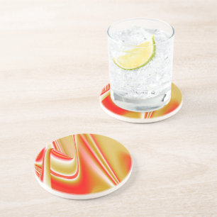 Dessous De Verre En Grès Love and Gold Abstrait 3D Rainbowart
