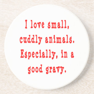 Dessous De Verre En Grès Love Cuddly Animals in Good Gravy