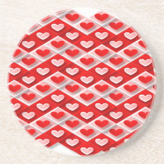 Dessous De Verre En Grès Love Heart Motif (Devant)